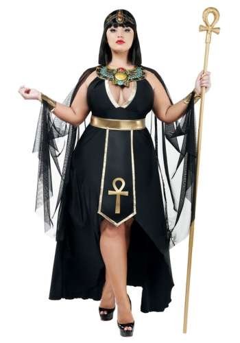 Sexy Black and Gold Plus Size Empress Divine Costume for Women