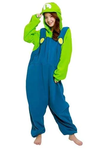 Super Mario Brothers Adult Luigi Kigurumi Costume halloween couple ideas