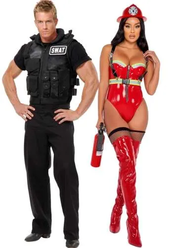 sexy couples halloween emergency service theme sexy couples costume