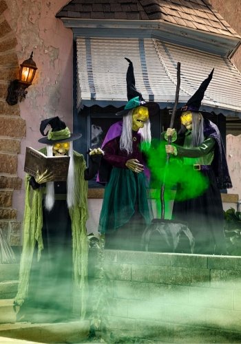 6.5FT Seasonal Visions International Stirring Up Trouble Witch Animatronic Decoration