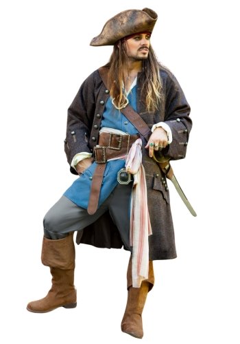 Captain Jack Sparrow Costume for Men from Disney's Pirates of the Caribbean deluxe halloween costumes for men