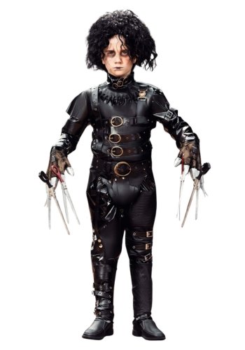 High End Edward Scissorhands Costume for Boys deluxe boys black edward scissor hands costume