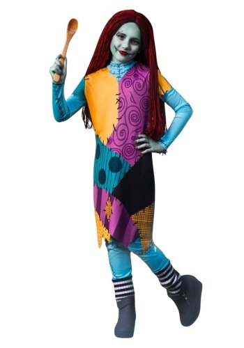 Kids Disney Nightmare Before Christmas Deluxe Sally Costume high end halloween costume for girls