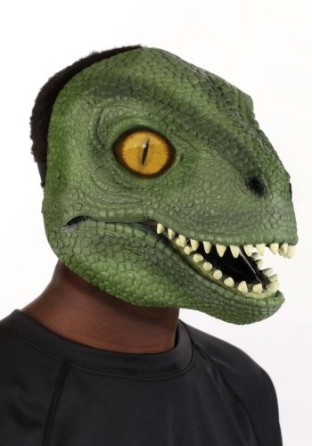 Mouth Mover Green Dinosaur Costume Mask high end halloween masks