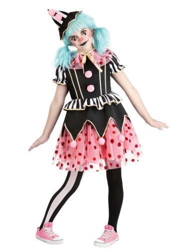 Perfectly Pink Girl's Clown Costume deluxe pink clown costume for girls