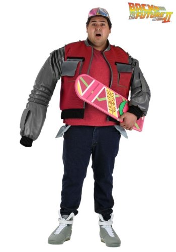 deluxe Plus Size Authentic Marty McFly Jacket Costume for Men