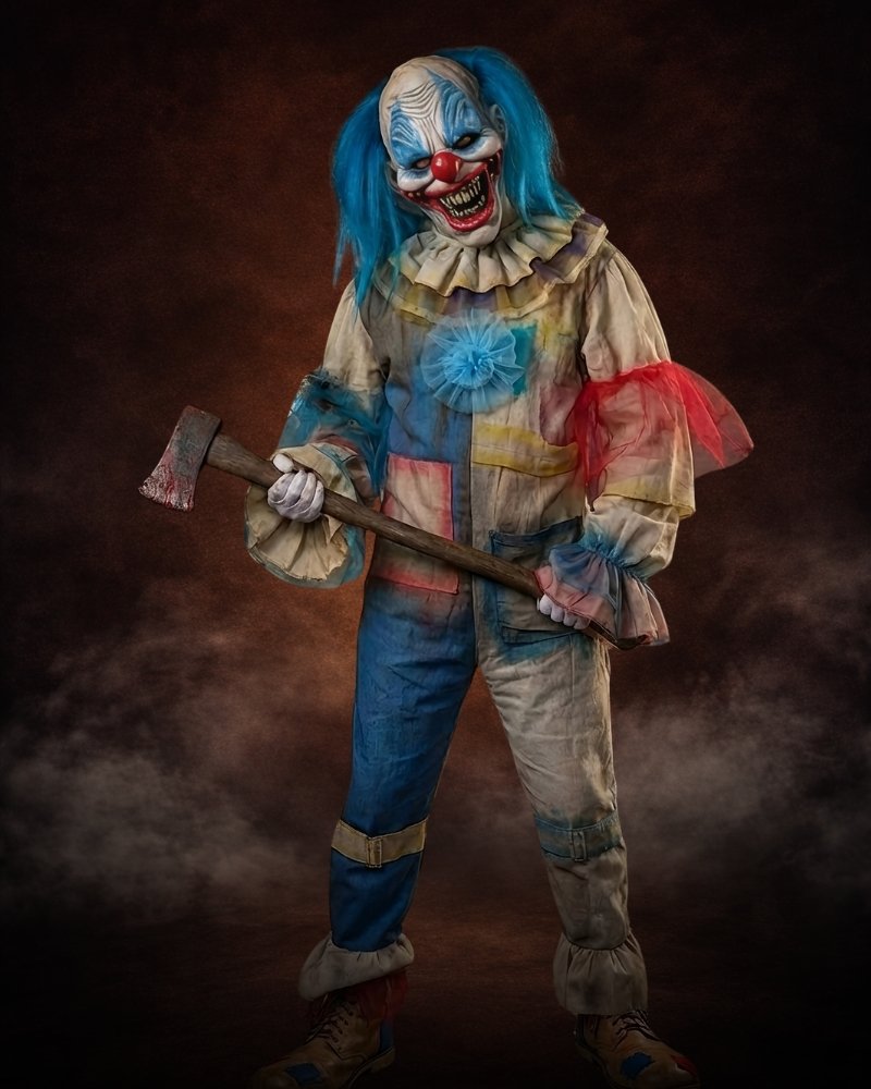 crazy clown costume men premium scary halloween outfit