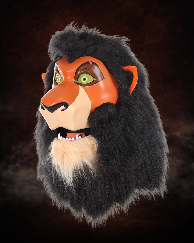 Disney The Lion King Scar premium mouth mover mask with faux fur mane