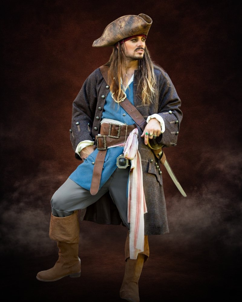 captain jack sparrow costume men pirates premium halloween look