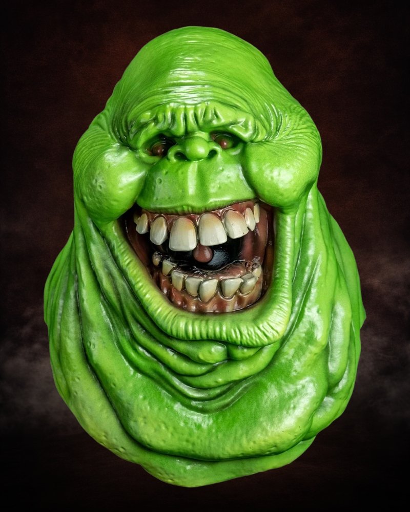 high end Halloween mask Slimer Ghostbusters glow in the dark mask