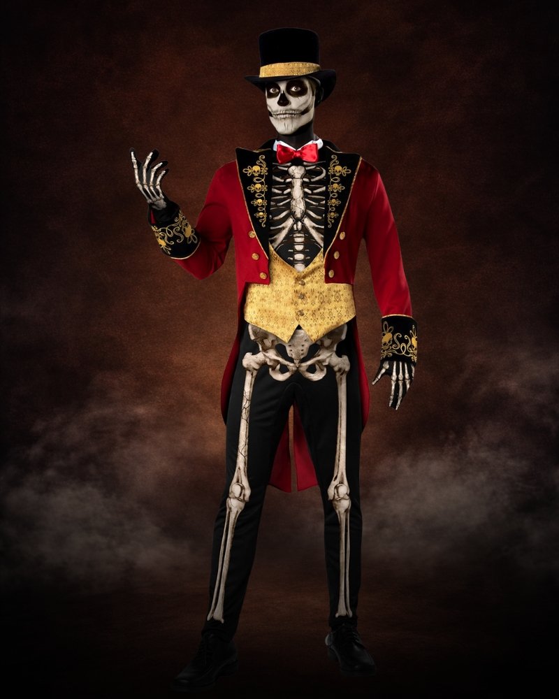 skeleton ringmaster costume men premium circus halloween look