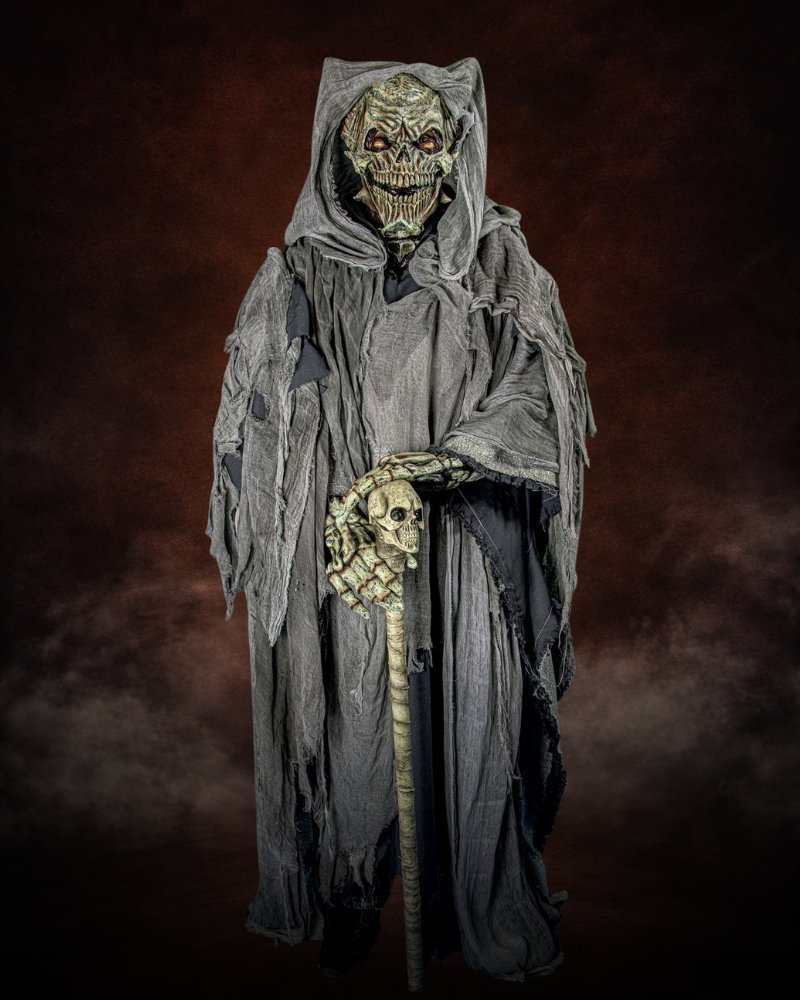 dark reaper costume men premium grim halloween robe