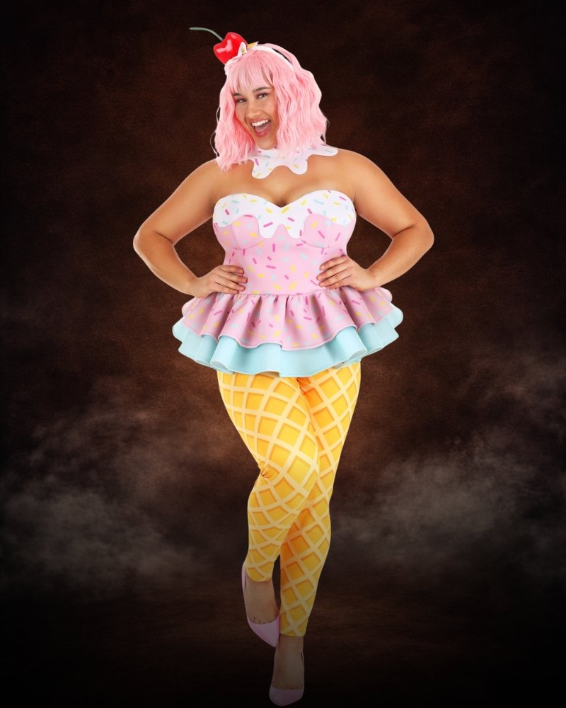 Sexy Women's Plus Size Bat Honey Costume with black sequin bodysuit, bat wings, layered tulle tutu, floral headband and adjustable choker