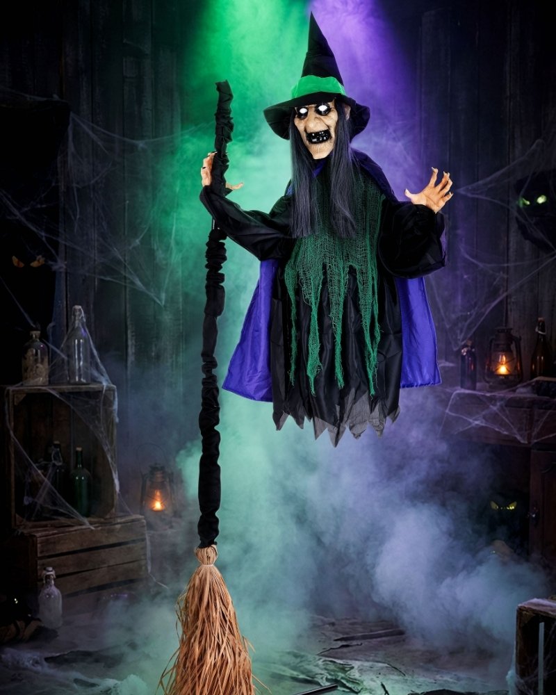6FT Hovering Hortense Animatronic Witch Decoration - Scream Saver